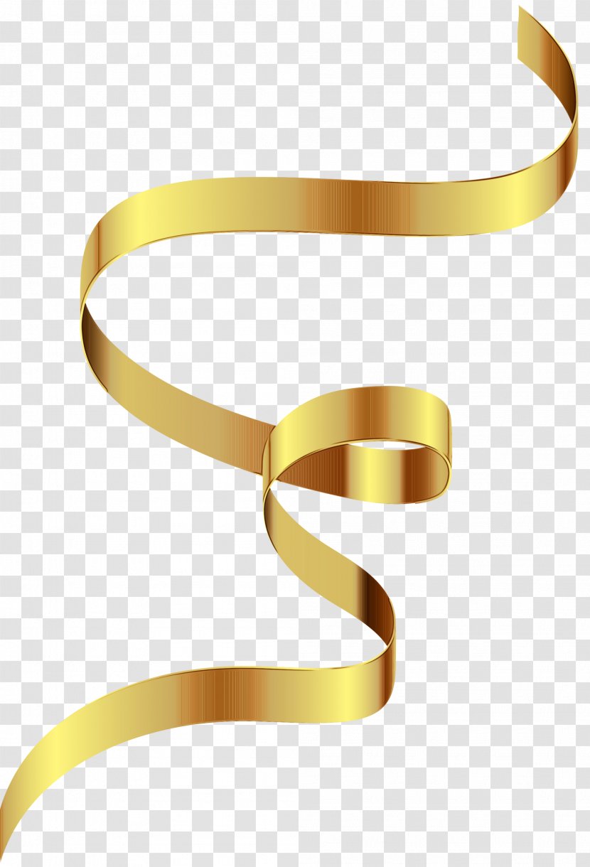 Gold Ribbon - Bangle - Brass Transparent PNG