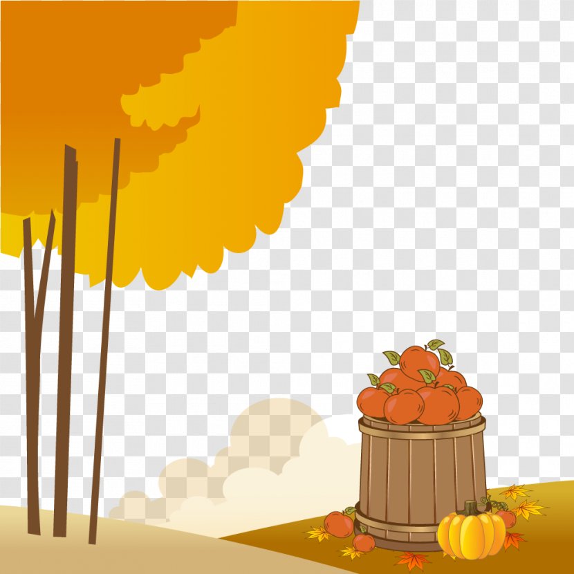 Autumn Euclidean Vector Illustration - Flower - Harvest Pumpkin Transparent PNG