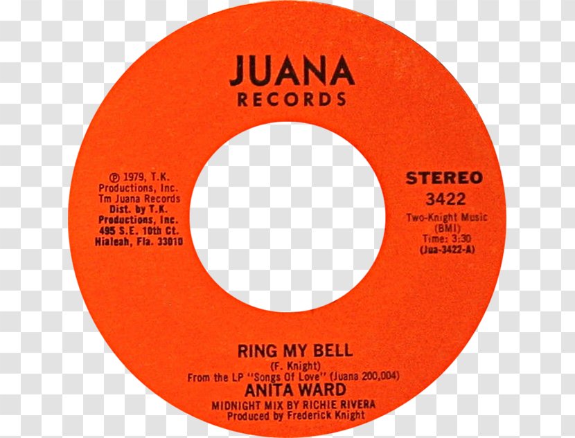 Ring My Bell Poster Phonograph Record TK Records Compact Disc - Anita Ward - Red Label Transparent PNG