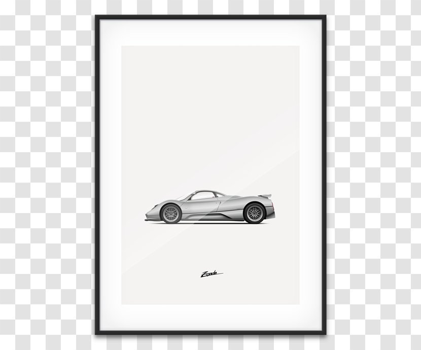 Pagani Zonda Cinque Huayra Car - Black And White - Automotive Prints Transparent PNG