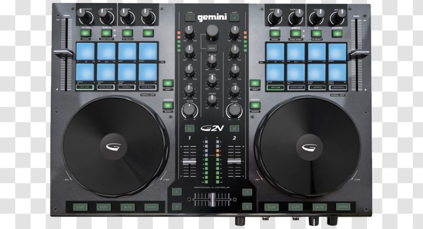 DJ Controller Gemini G2V Disc Jockey MIDI Controllers Audio Mixers - Mixing Console - Virtual Transparent PNG
