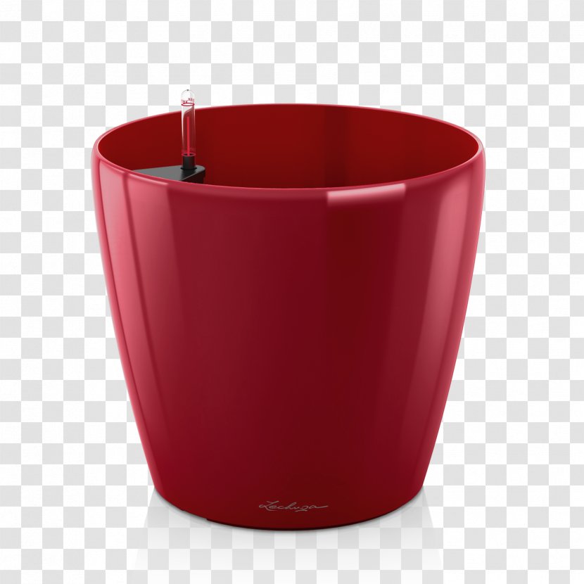 Lechuza Classico Round Premium 70 Resin Planter Flowerpot Color Complete Kit Self-Watering Plastic Pot Red Transparent PNG