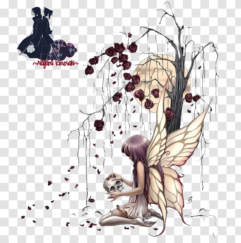 Fairy Illustration Flower Shadows, Skeletons And A Southern Belle Cartoon - Fictional Character Transparent PNG