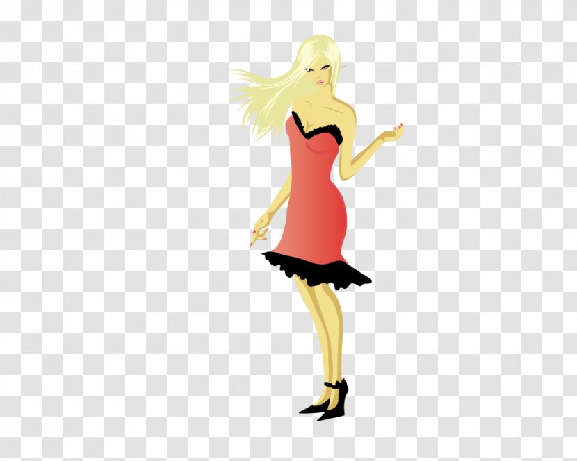 Dress Euclidean Vector - Frame - Cartoon Woman Transparent PNG