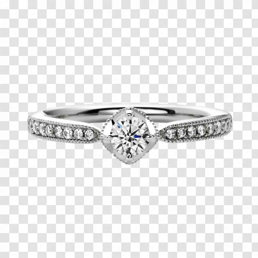 Engagement Ring Jewellery Diamond Wedding - Platinum Transparent PNG