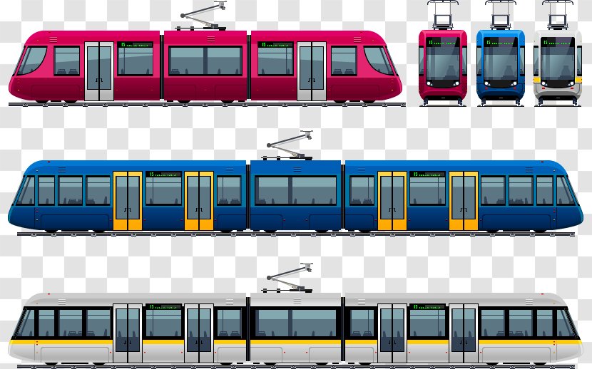Tram Rapid Transit Trolleybus Illustration - Silhouette - Metro Design Vector Material, Transparent PNG