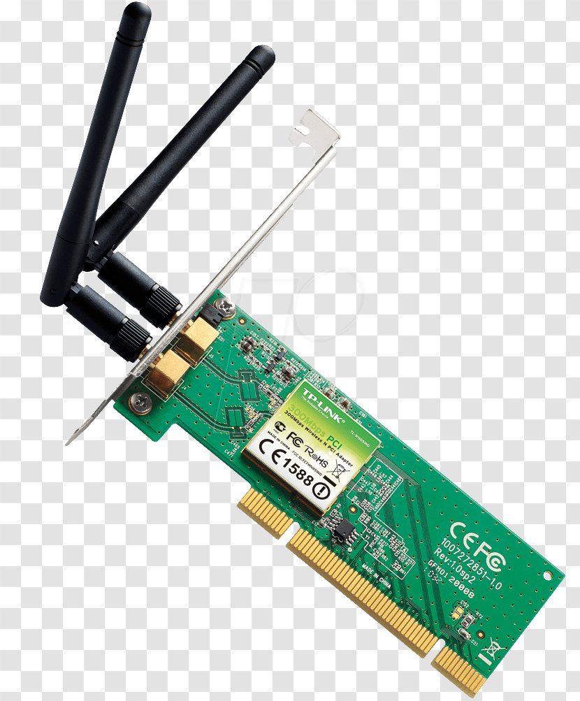 Conventional PCI Wireless Network IEEE 802.11n-2009 Cards & Adapters - Tv Tuner Card - Wifi Transparent PNG