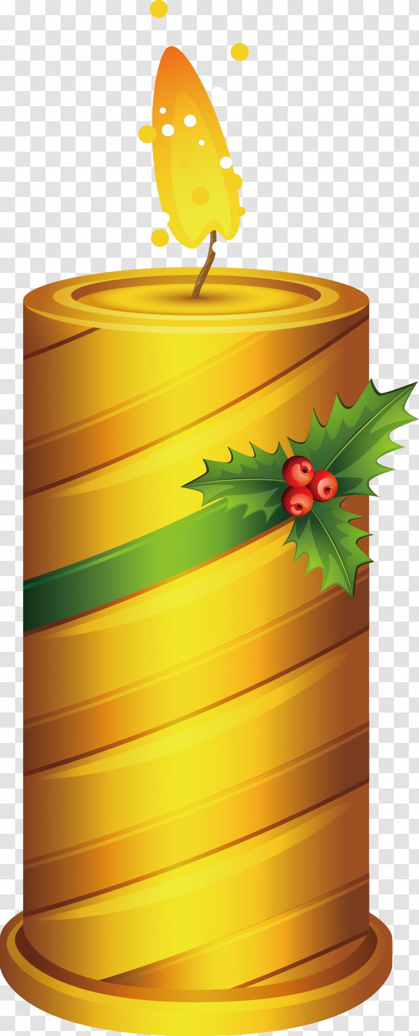 Christmas Candle - Vector Transparent PNG