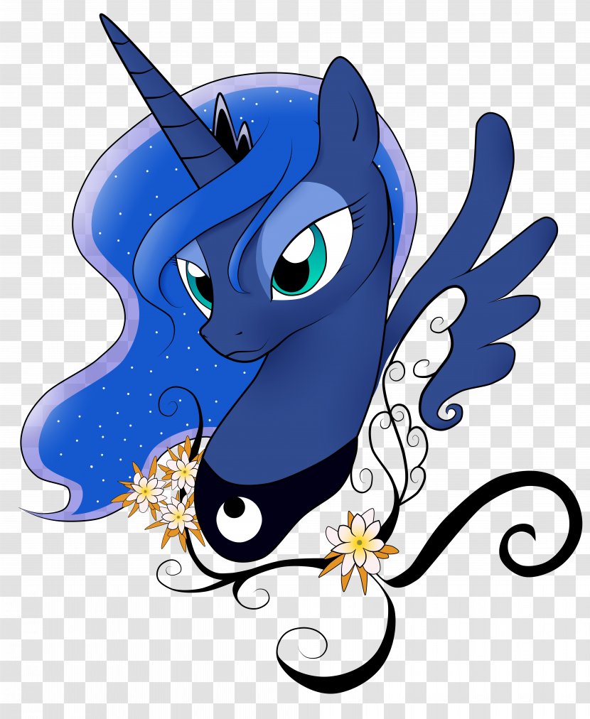 Princess Luna Pony Rarity Fan Art - Flower - Unicorn Horn Transparent PNG