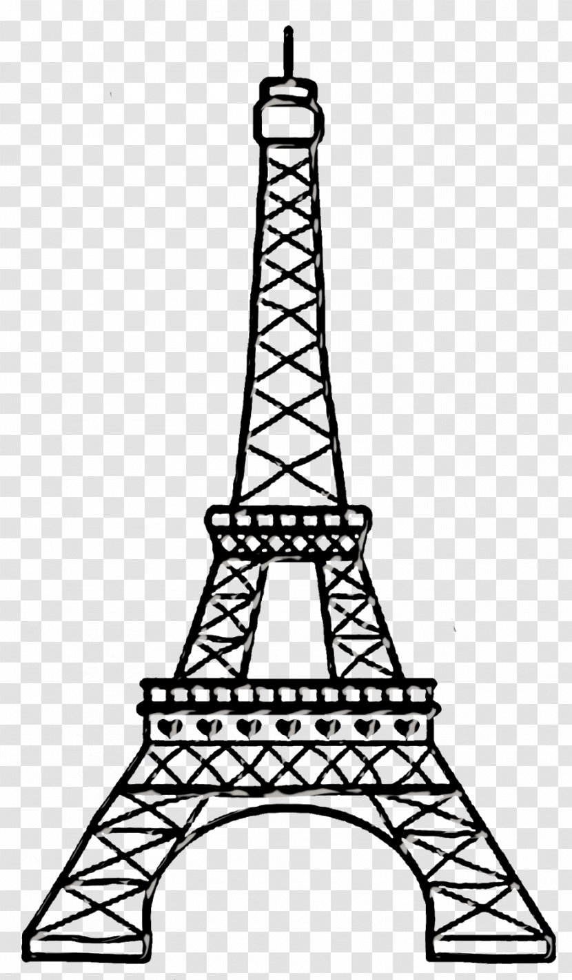 Eiffel Tower Paper Drawing Clip Art - Monochrome Transparent PNG