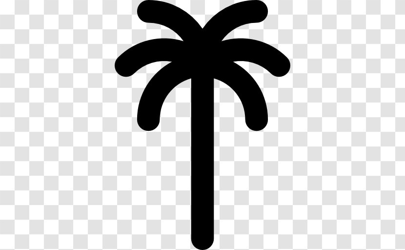 Blackandwhite Plant Symbol - Palm Tree Transparent PNG