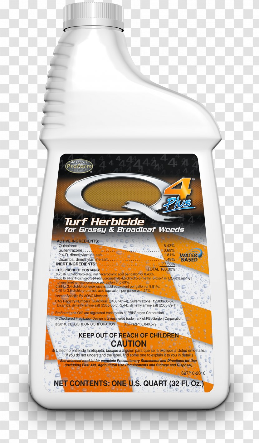 Q4 Plus Turf Herbicide Quinclorac Weed Control - Ground Clear Killer Transparent PNG