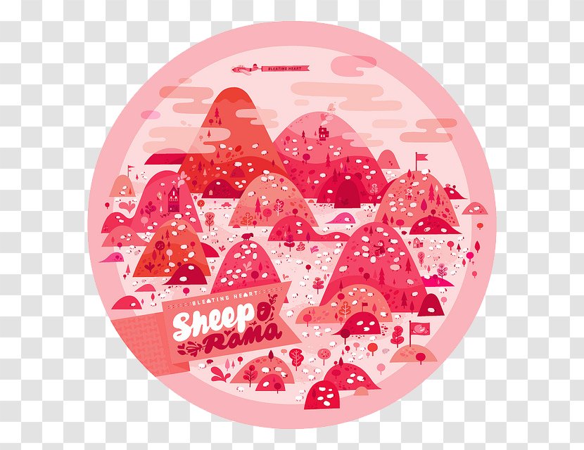 Painting Art Illustration - Pink - Red Mountain Transparent PNG