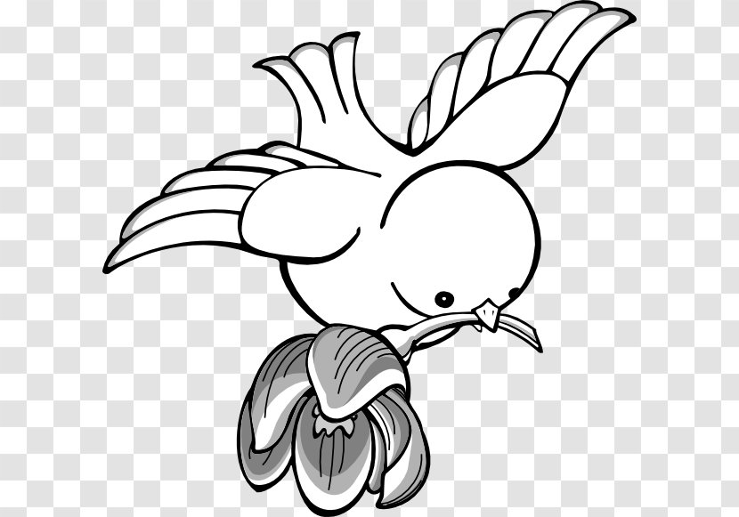 Bird Flight Drawing Clip Art - Pollinator - Flower-and-bird Transparent PNG