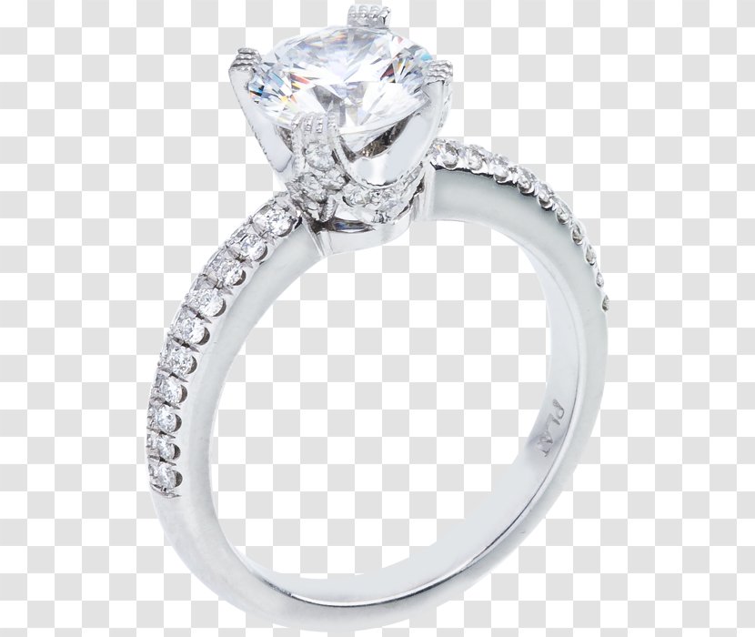 Engagement Ring Princess Cut Diamond - Silver - Pearls Transparent PNG