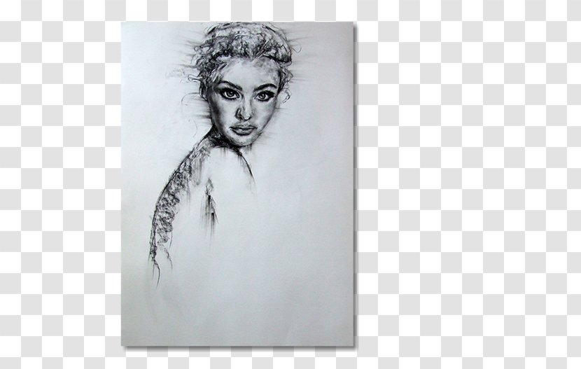 Portrait Figure Drawing Black And White Sketch - Miranda Kerr Transparent PNG