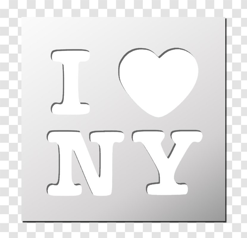 Paper Stencil Text Sticker Plastic - Cartoon - I Love New York Transparent PNG