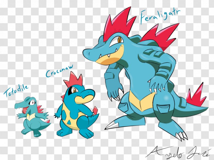 Totodile Evolution Pokémon Cyndaquil Chikorita - Fish - Pokemon Transparent PNG