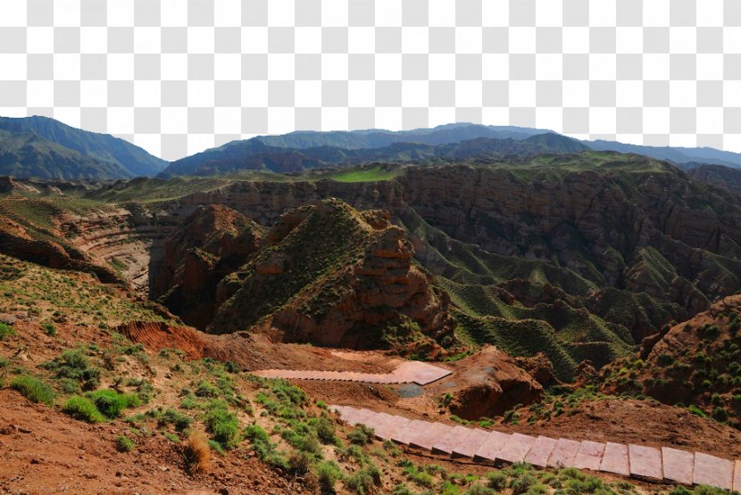 Zhangye National Geopark China Danxia Landform Pingshanhuxiang - Flat Lake Transparent PNG