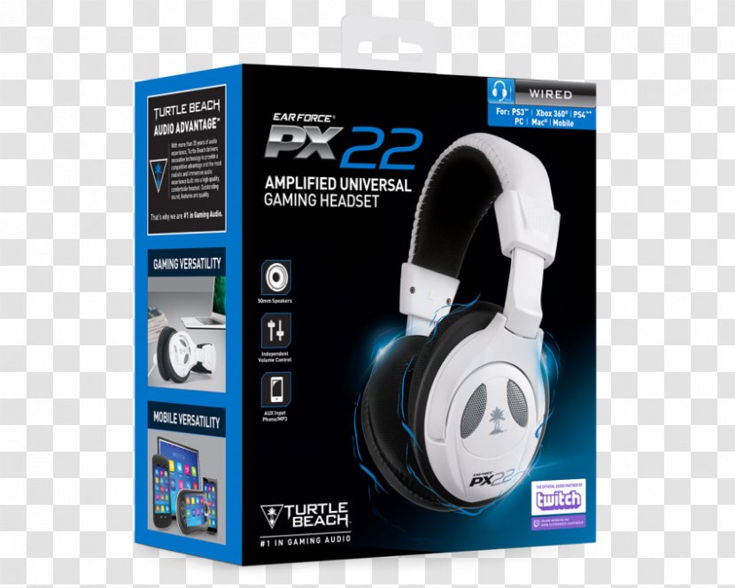 Headphones Headset Turtle Beach Ear Force PX22 Microphone Corporation - Playstation 3 Transparent PNG