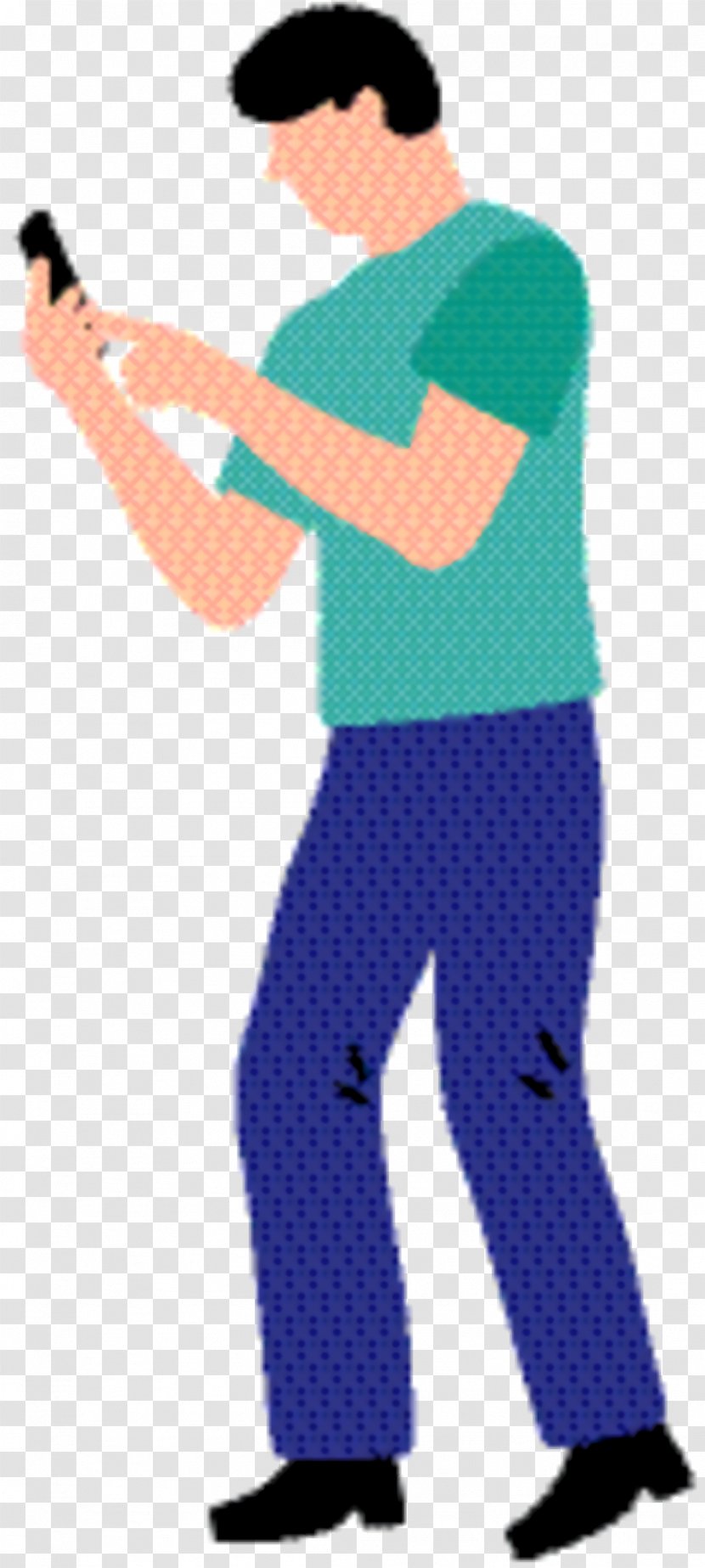 Smartphone Cartoon - Shoulder - Trousers Electric Blue Transparent PNG