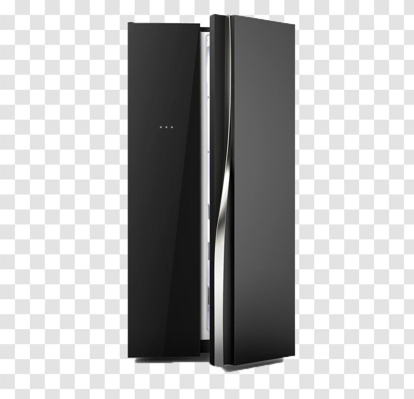Black Minimalist Design Cool Smart Refrigerator - Designer - Minimalism Transparent PNG