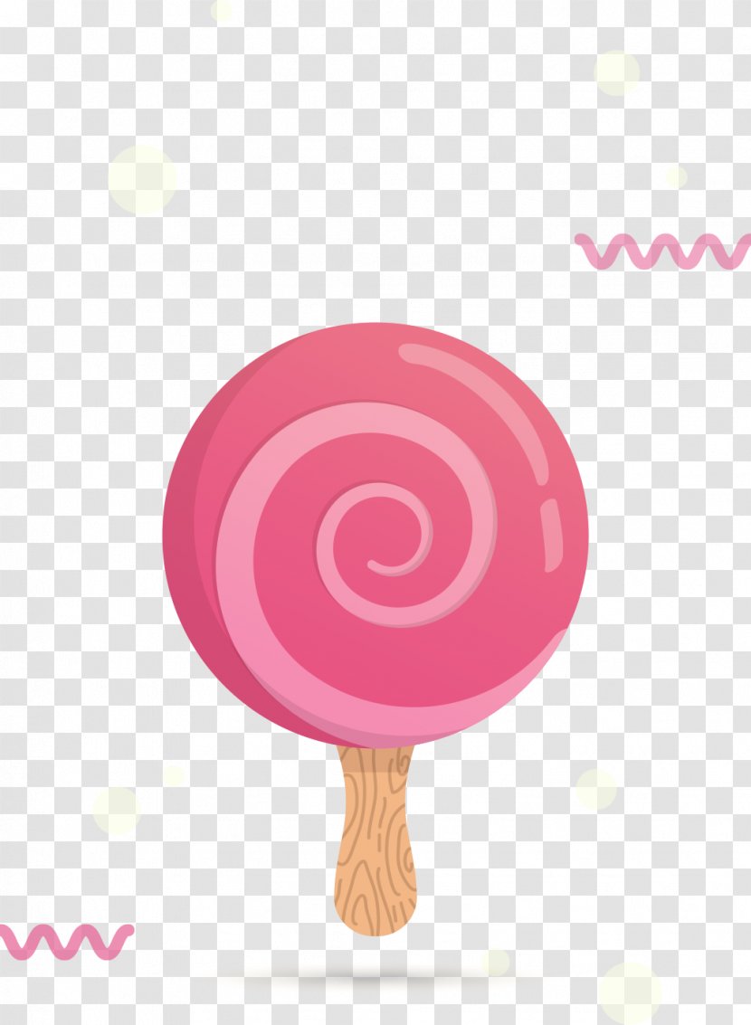 Ice Cream Lollipop Candy - Pink Round Vector Illustration Library Transparent PNG