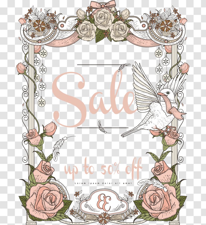 Poster Stock Photography Illustration - Exhibition - Beautiful European Style Floral Pattern Promotions Transparent PNG
