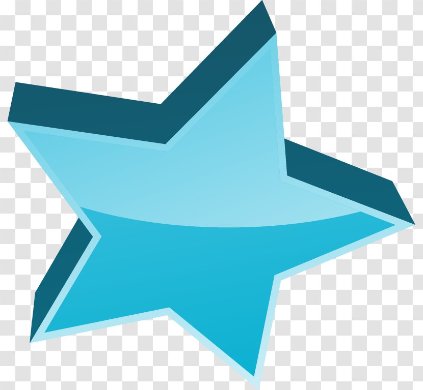 Blue - Gradient - Cartoon Star Transparent PNG