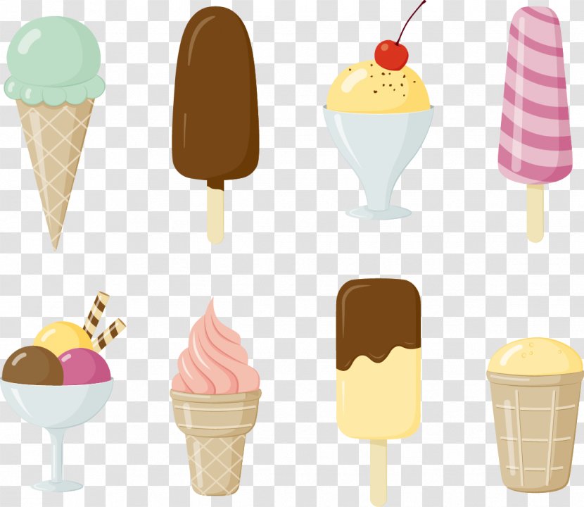 Ice Cream Cone Pop Sundae - Vector Transparent PNG