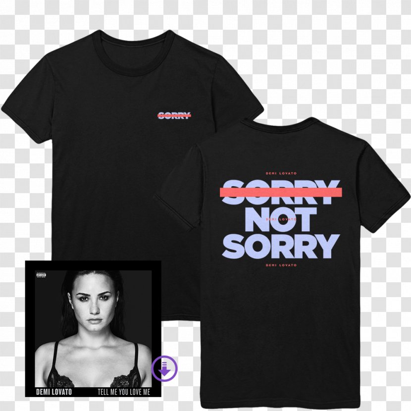 Demi Lovato T-shirt Tell Me You Love World Tour The Neon Lights Sorry Not - Cartoon Transparent PNG