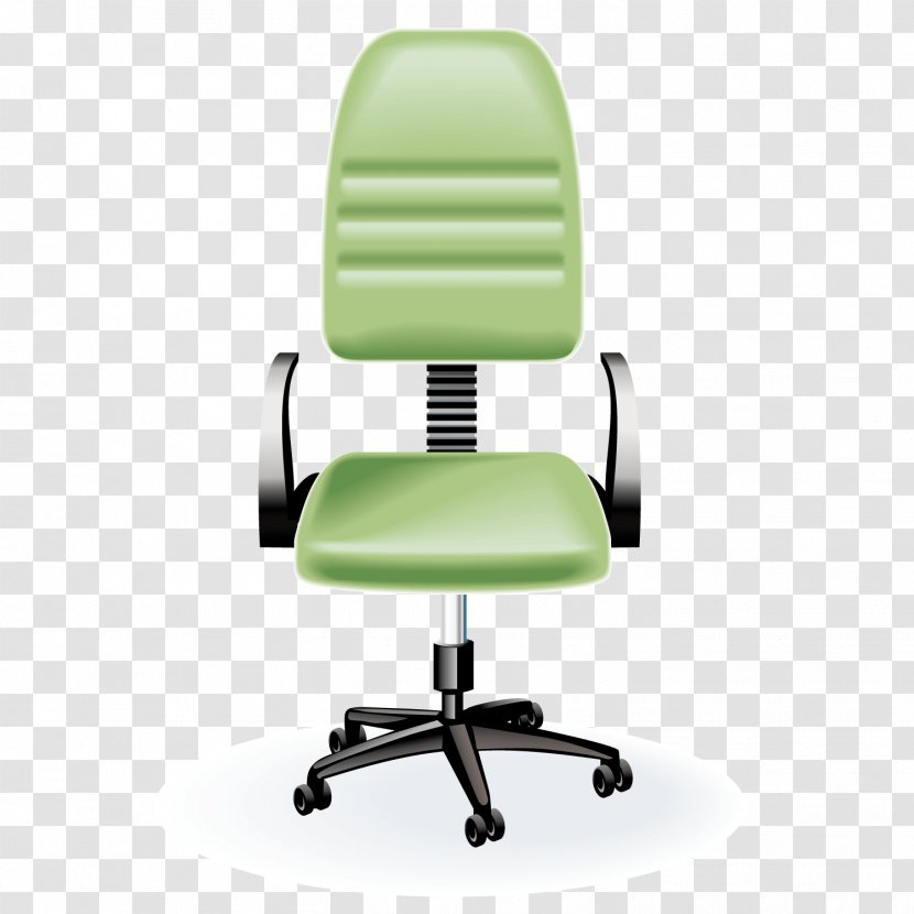 Table Furniture Office Chair - Armrest - Vector Green Swivel Transparent PNG