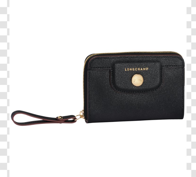 Longchamp Wallet Handbag Coin Purse Leather - Black Transparent PNG