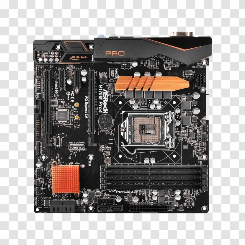 MicroATX Motherboard ASRock H170M Pro4 - Computer Hardware Transparent PNG