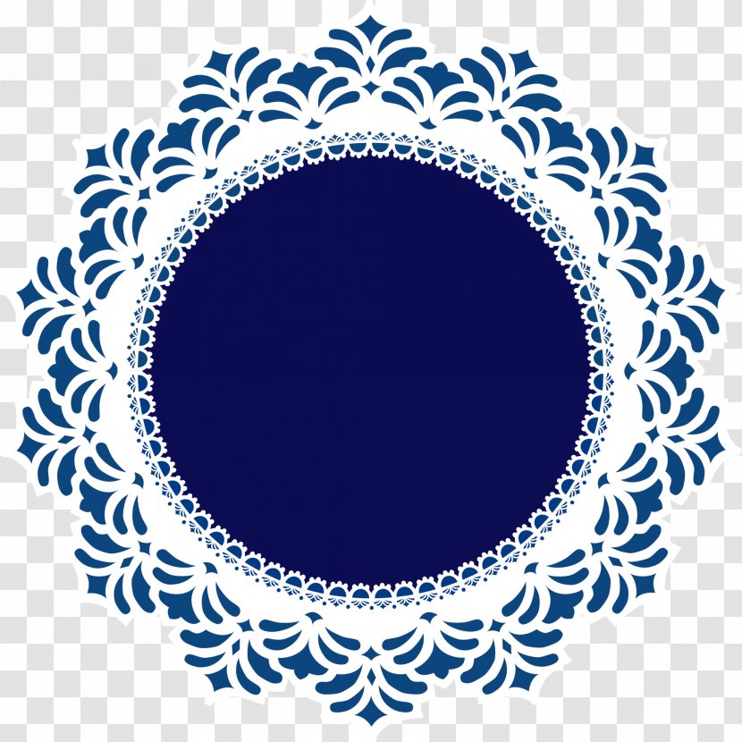 Doily Lace Clip Art - Royaltyfree - Blue Circle Transparent PNG