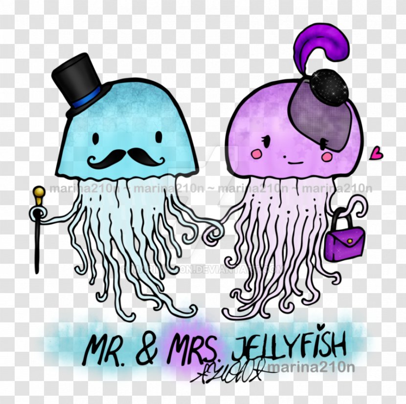 Mr. Mrs. Jellyfish Clip Art - Flower - Frame Transparent PNG