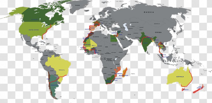 World Map Blank - Royaltyfree - Whole Transparent PNG