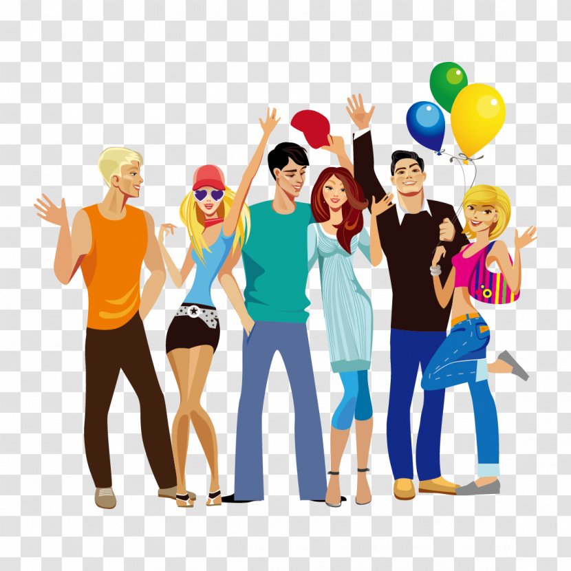 Royalty-free Euclidean Vector Clip Art - Drawing - Happy Group Of People Transparent PNG