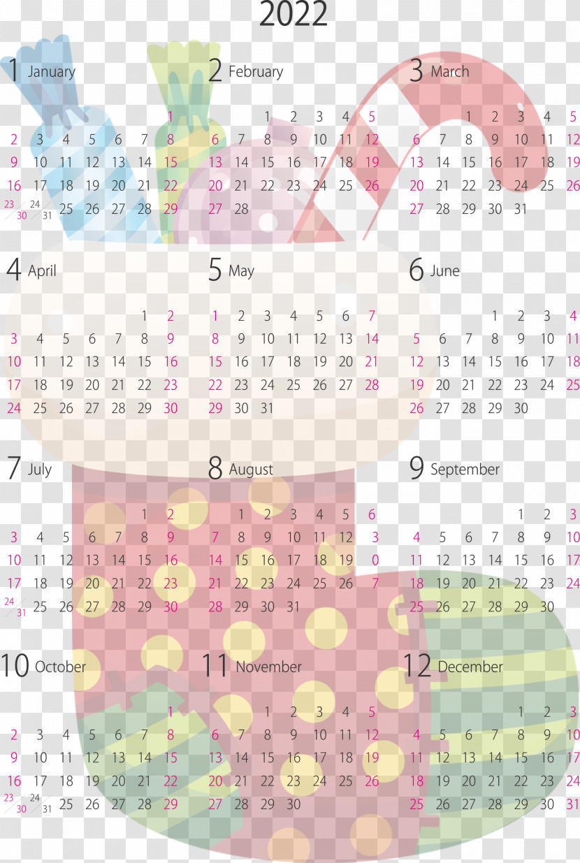 2022 Yearly Calendar Printable 2022 Yearly Calendar Transparent PNG