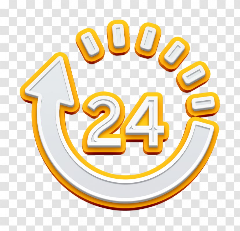 Day Icon 24 Hours Delivery Commerce - Yellow - Smile Symbol Transparent PNG