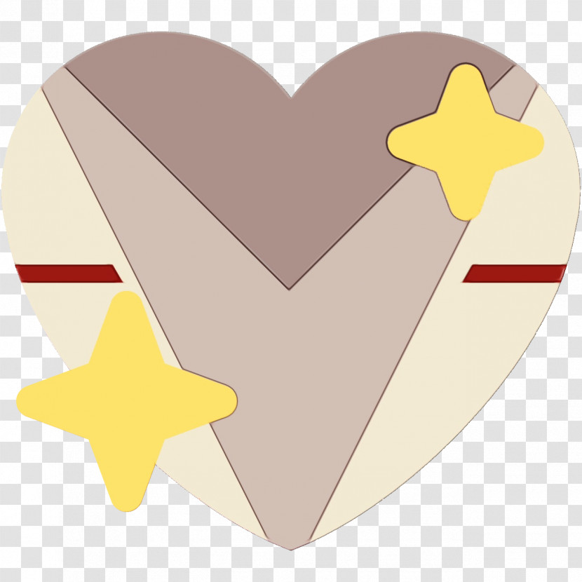 Yellow Angle Heart M-095 Transparent PNG