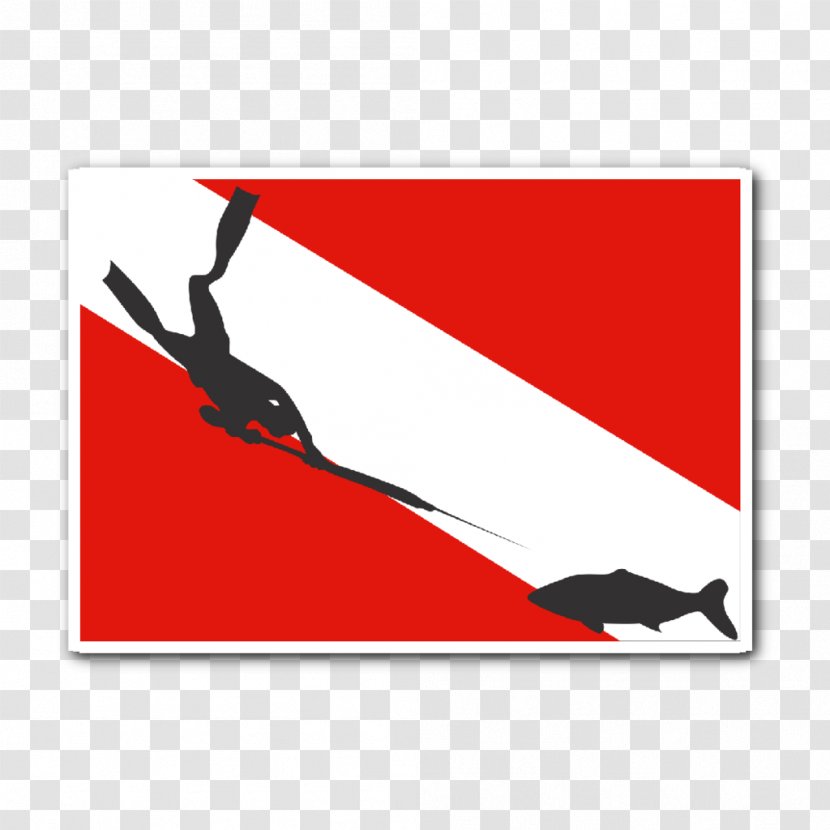 Spearfishing Diver Down Flag Free-diving Scuba Diving Underwater - Die Cutting Transparent PNG