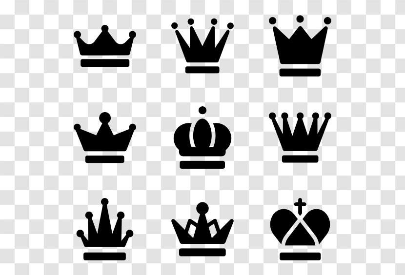 Crown Symbol Clip Art - Black And White - Queen Transparent PNG