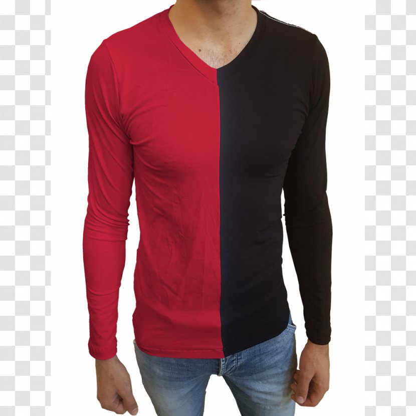T-shirt Vermelho Escuro Sleeve Maroon - Silhouette Transparent PNG