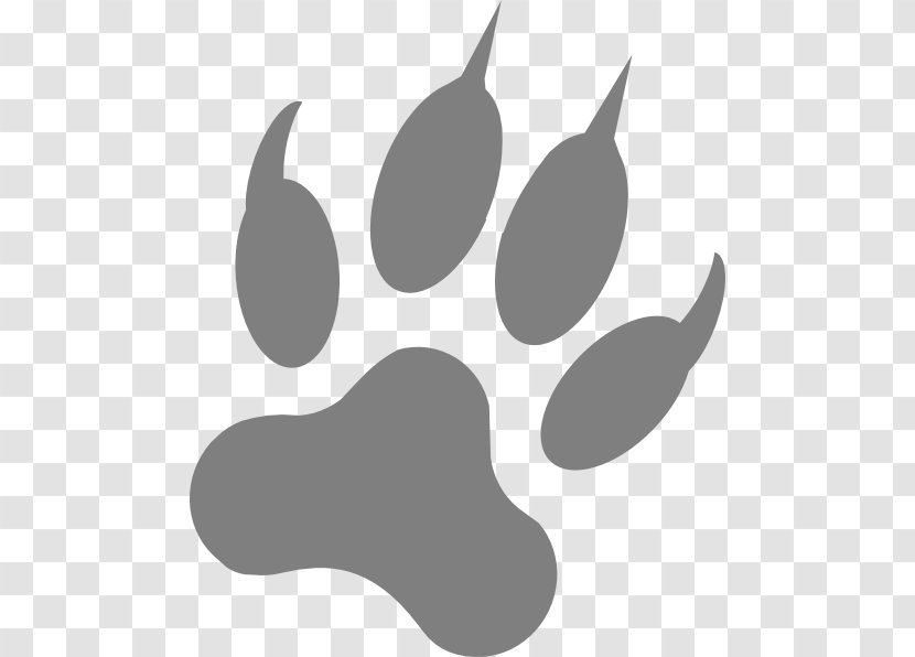 Dog Paw Footprint Claw Clip Art - Black - Wolf Vector Transparent PNG