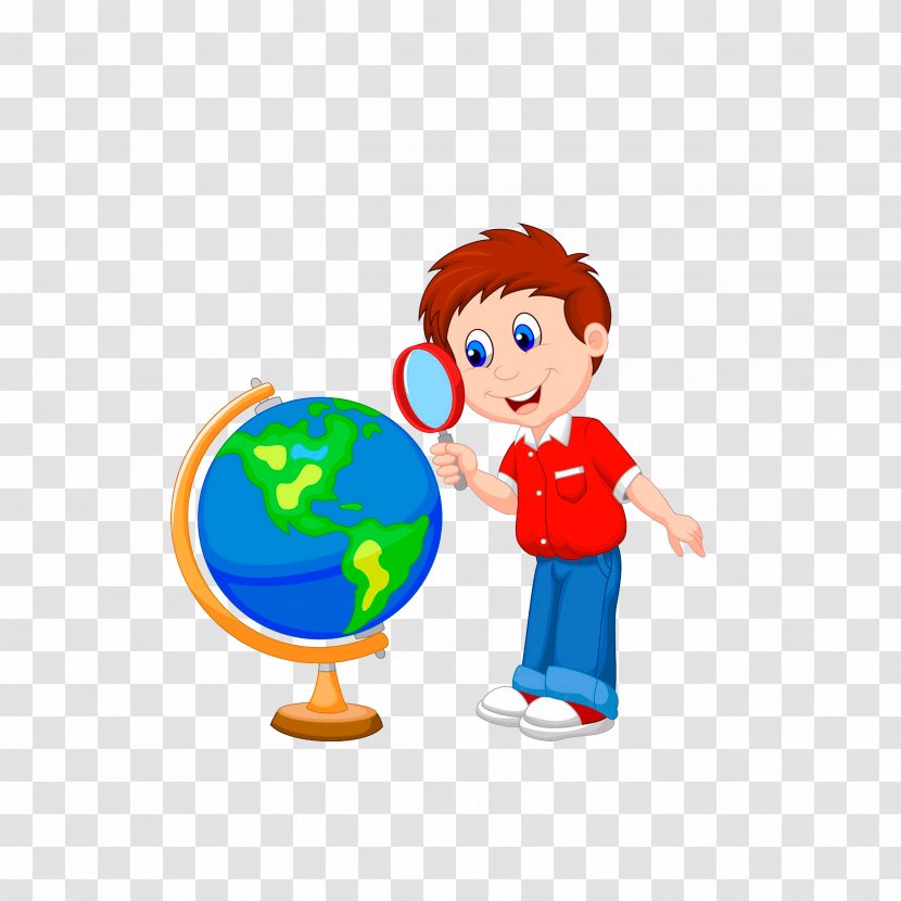 Globe Geography Class Clip Art - Happiness - Use A Magnifying Glass To Observe The Transparent PNG