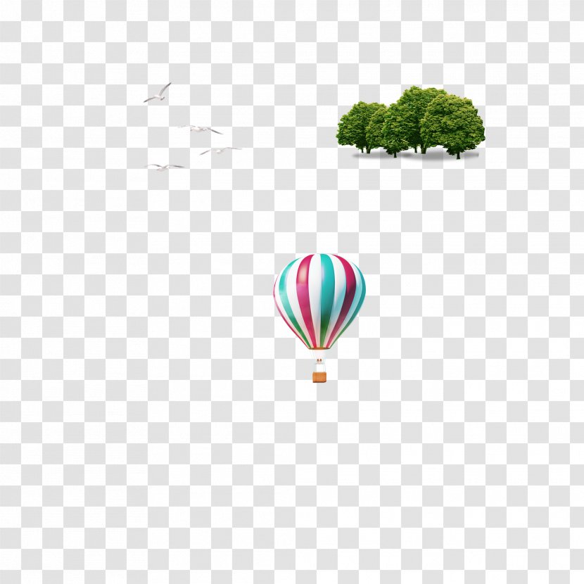 Hot Air Balloon Wallpaper - Heart - Bird Tree Decoration Pattern Transparent PNG