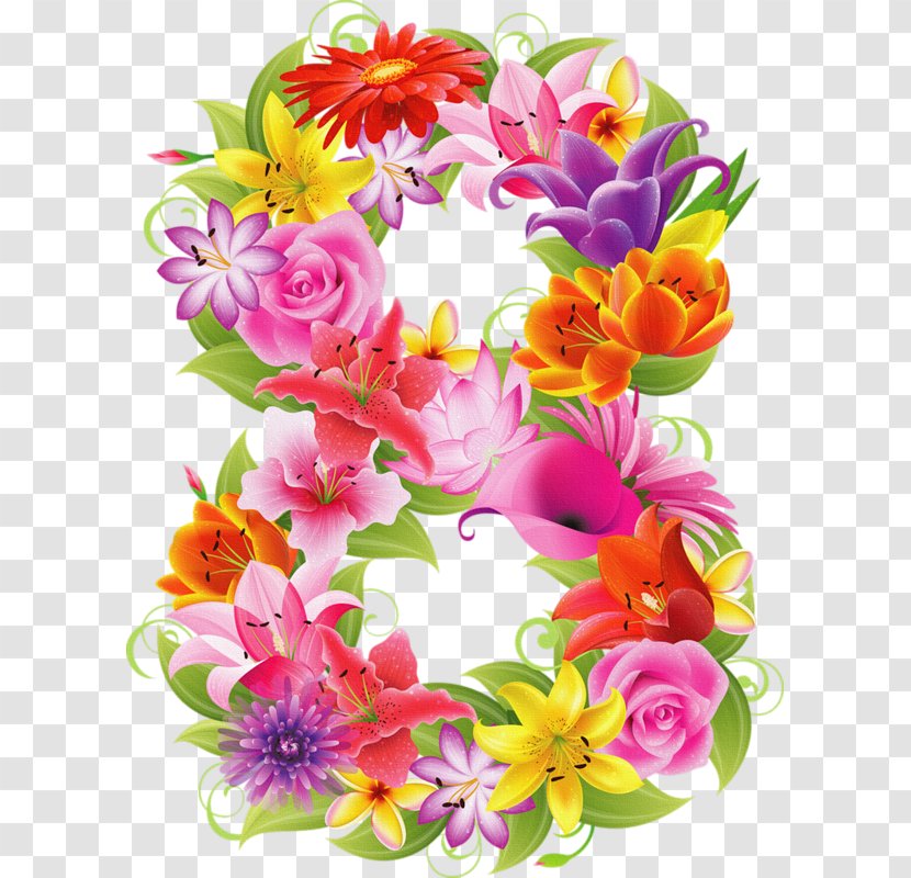 Number Flower Clip Art Transparent PNG