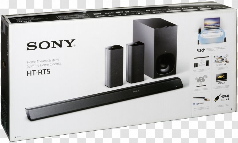 Home Theater Systems Sony HT-RT5 5.1 Surround Sound Subwoofer - 51 Transparent PNG
