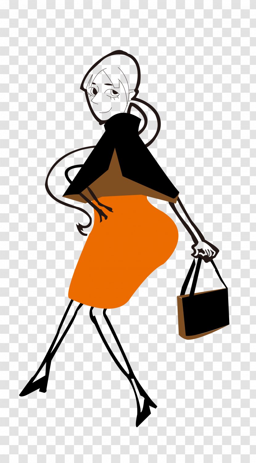 Clip Art - Cartoon Image Of A Woman Shopping Transparent PNG